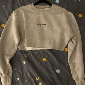 Jessica Olie “Go Sage Yourself” Crop Sweatshirt